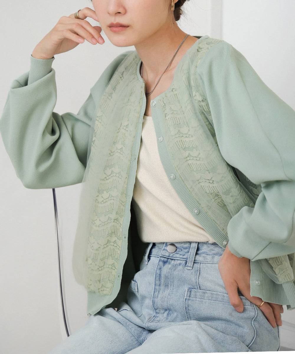 LACE TULLE CARDIGAN