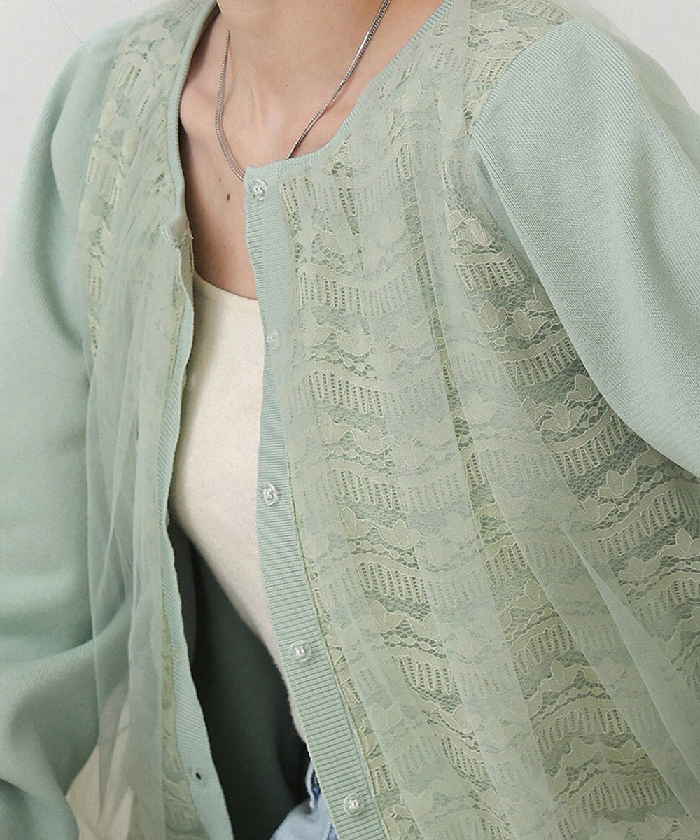 LACE TULLE CARDIGAN