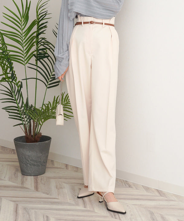 SLACKS WITH SIDE TUCK BELT