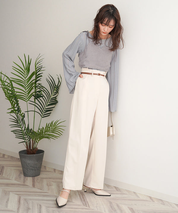 SLACKS WITH SIDE TUCK BELT