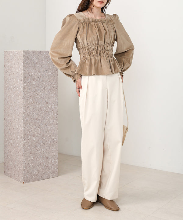 SLACKS WITH SIDE TUCK BELT