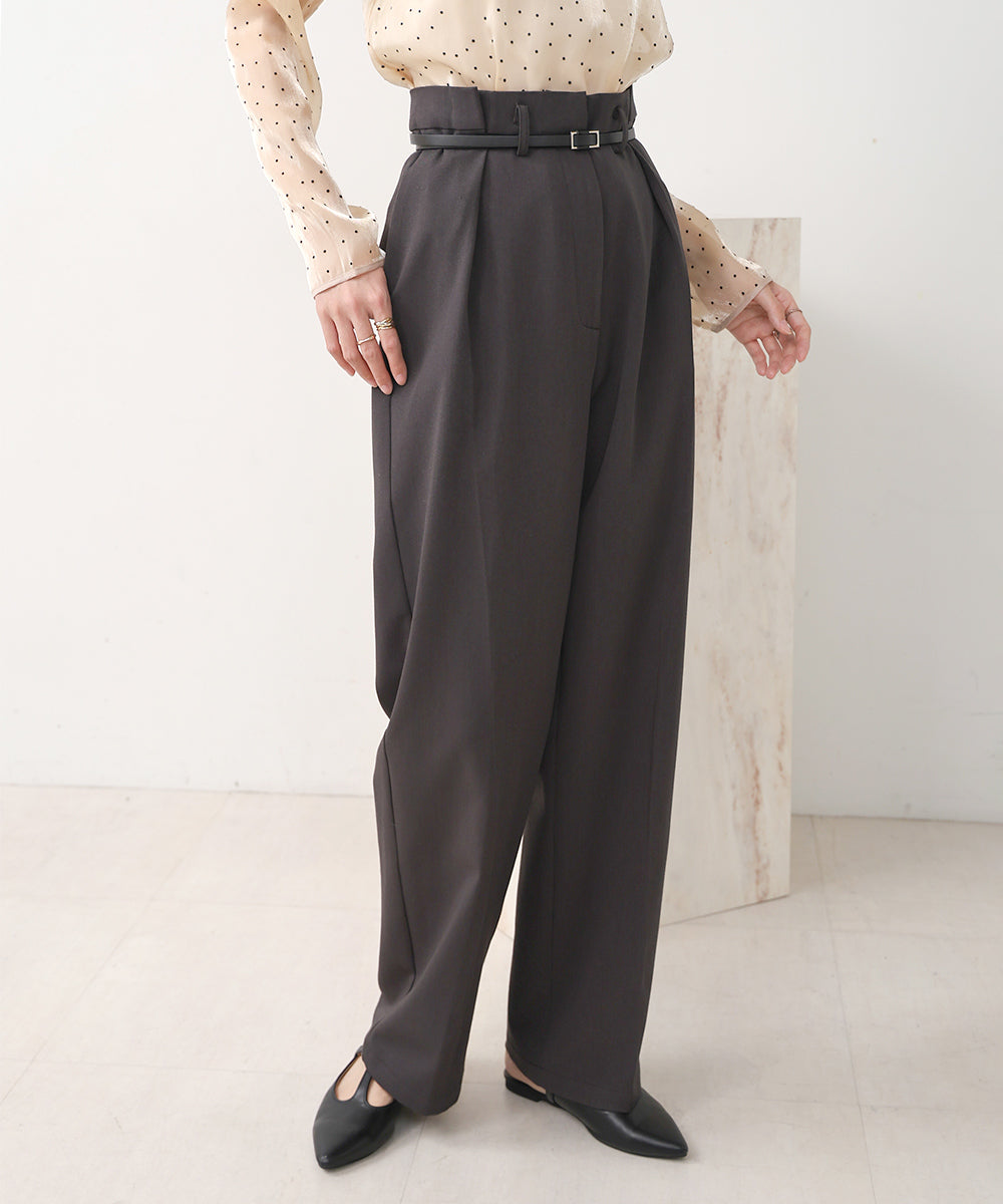 SLACKS WITH SIDE TUCK BELT