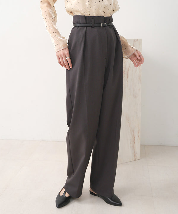 SLACKS WITH SIDE TUCK BELT