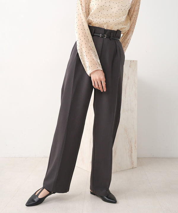 SLACKS WITH SIDE TUCK BELT