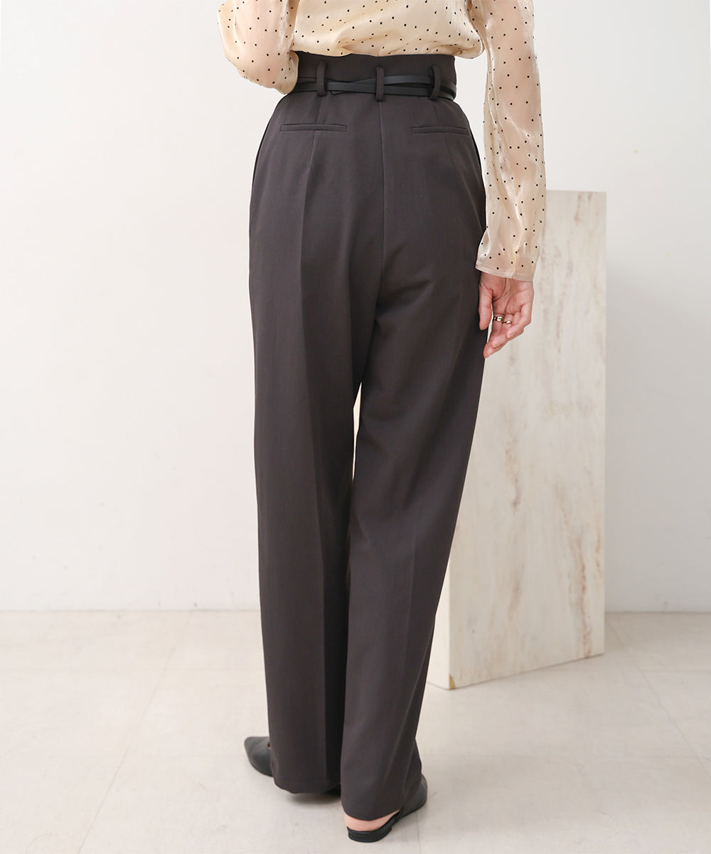 SLACKS WITH SIDE TUCK BELT