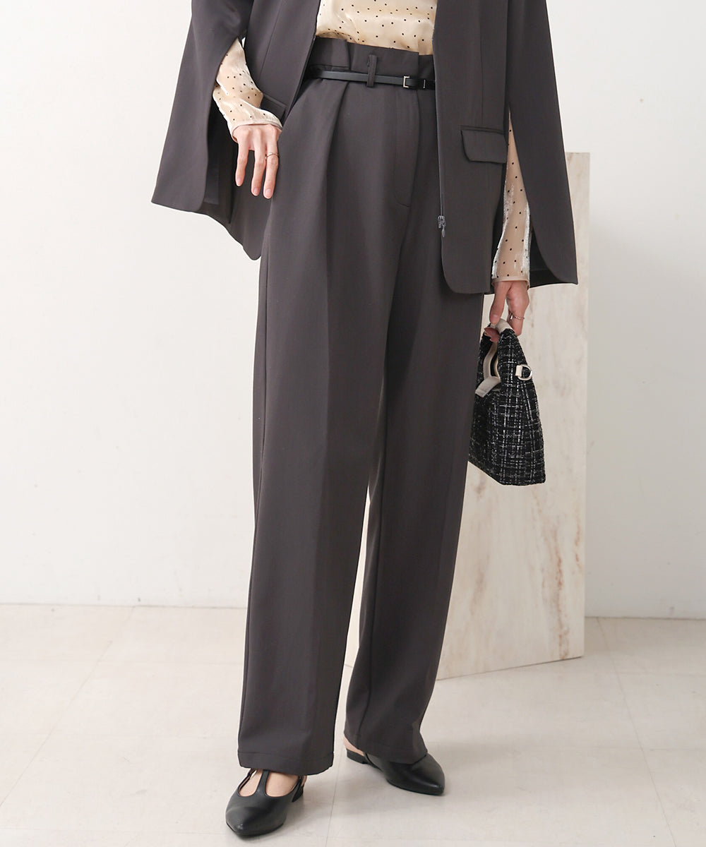 SLACKS WITH SIDE TUCK BELT