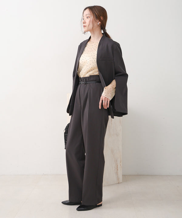 SLACKS WITH SIDE TUCK BELT