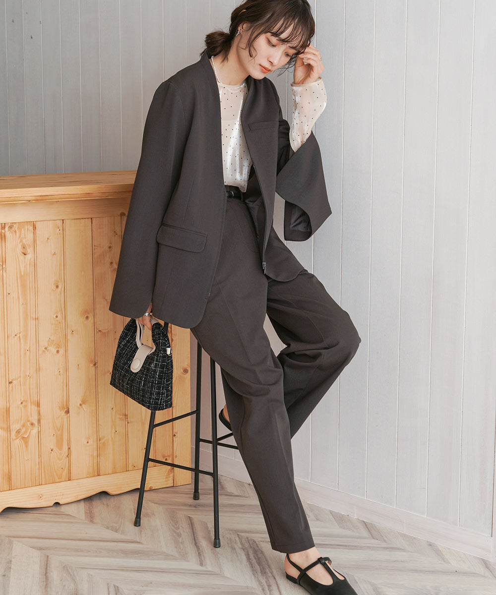 SLACKS WITH SIDE TUCK BELT