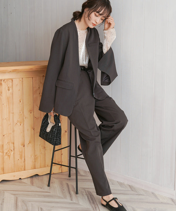 SLACKS WITH SIDE TUCK BELT