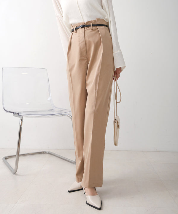 SLACKS WITH SIDE TUCK BELT