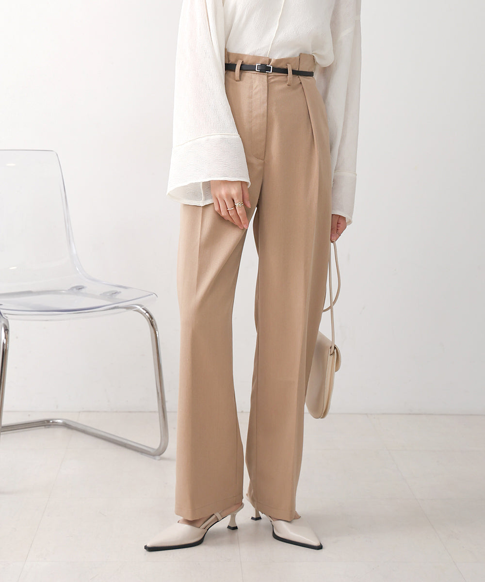 SLACKS WITH SIDE TUCK BELT