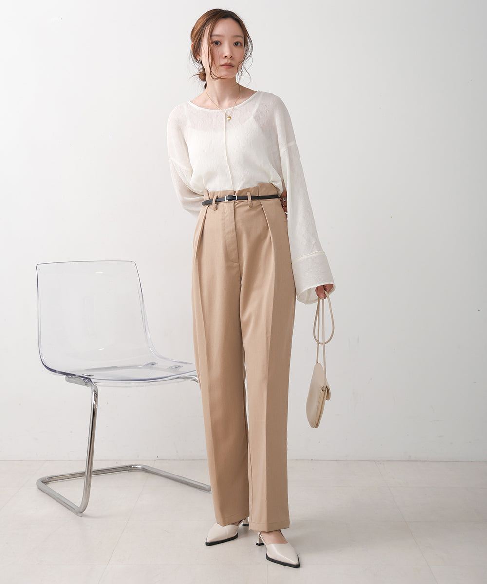 SLACKS WITH SIDE TUCK BELT