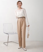 SLACKS WITH SIDE TUCK BELT