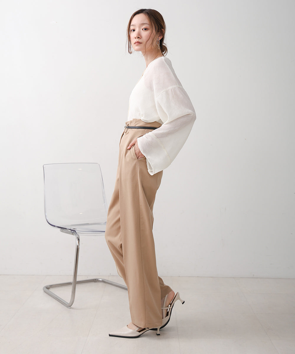 SLACKS WITH SIDE TUCK BELT