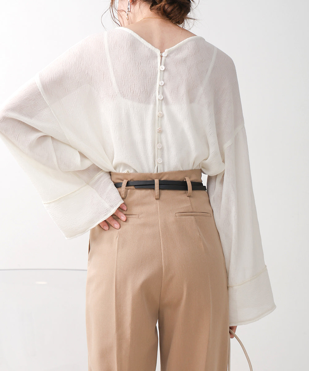 SLACKS WITH SIDE TUCK BELT