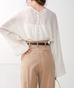 SLACKS WITH SIDE TUCK BELT