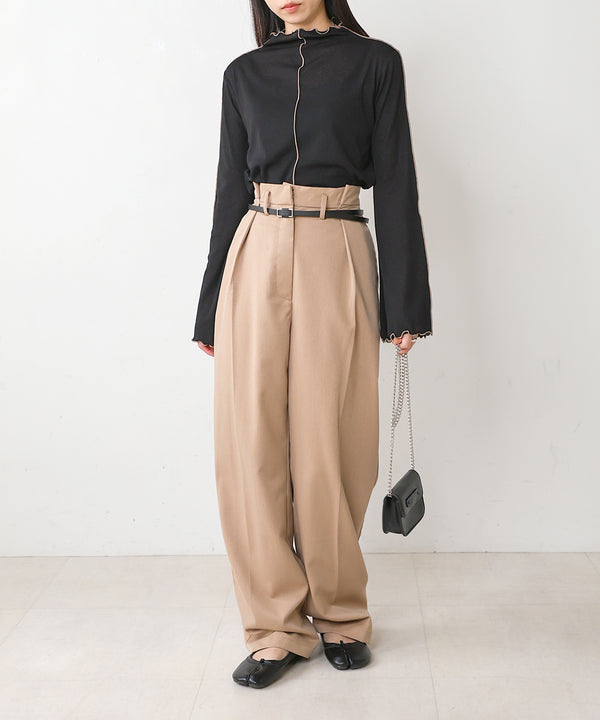 SLACKS WITH SIDE TUCK BELT