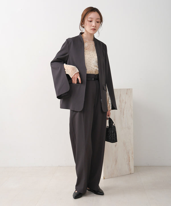 SLACKS WITH SIDE TUCK BELT