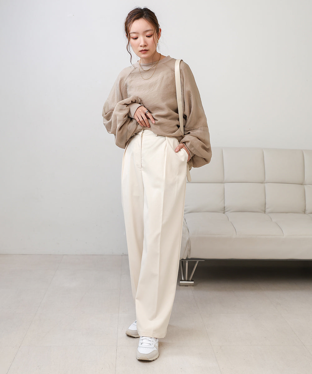 SLACKS WITH SIDE TUCK BELT