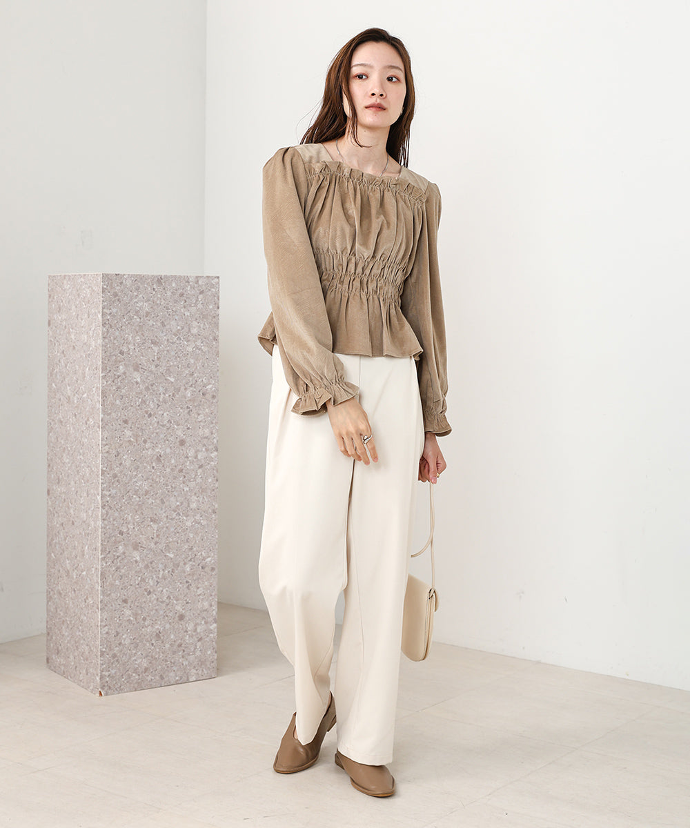 SLACKS WITH SIDE TUCK BELT