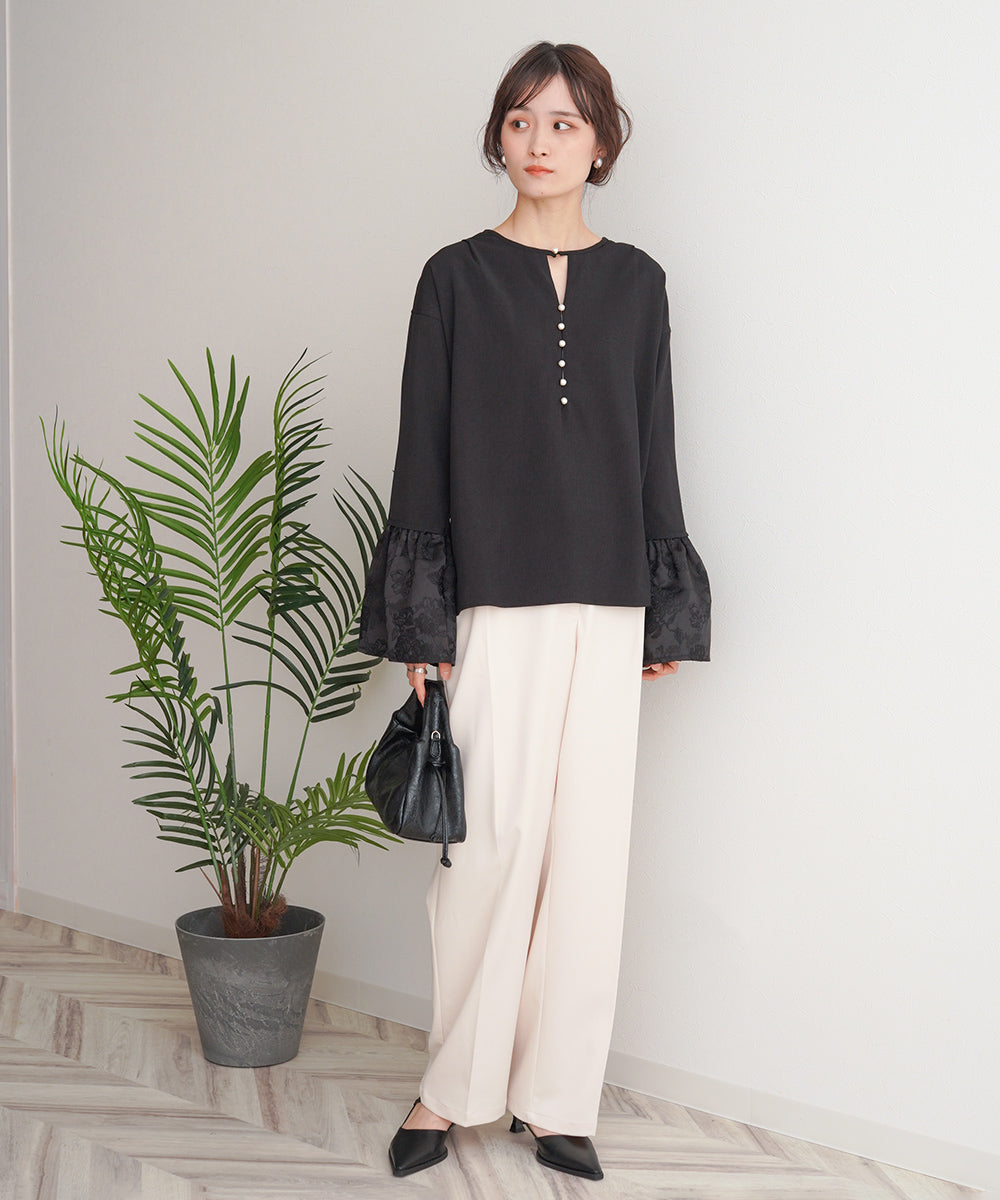 SLACKS WITH SIDE TUCK BELT