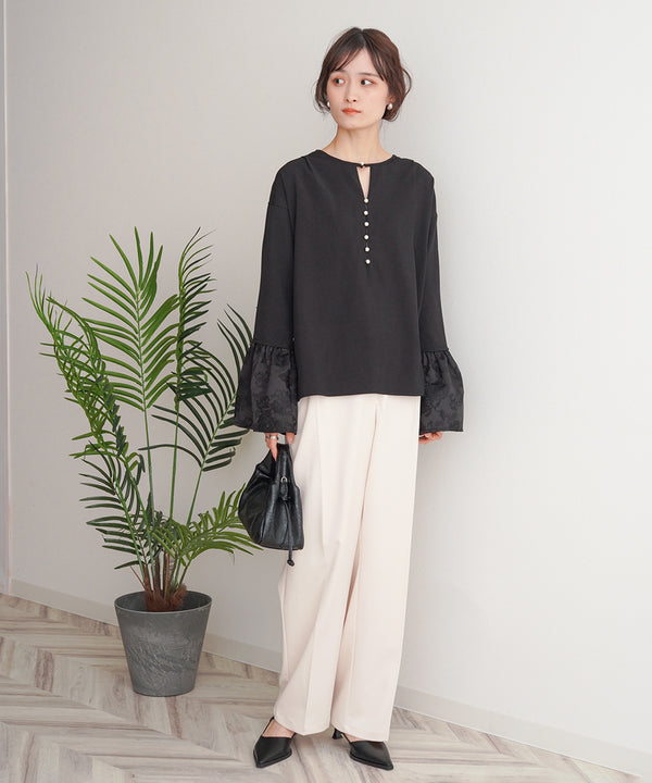 SLACKS WITH SIDE TUCK BELT