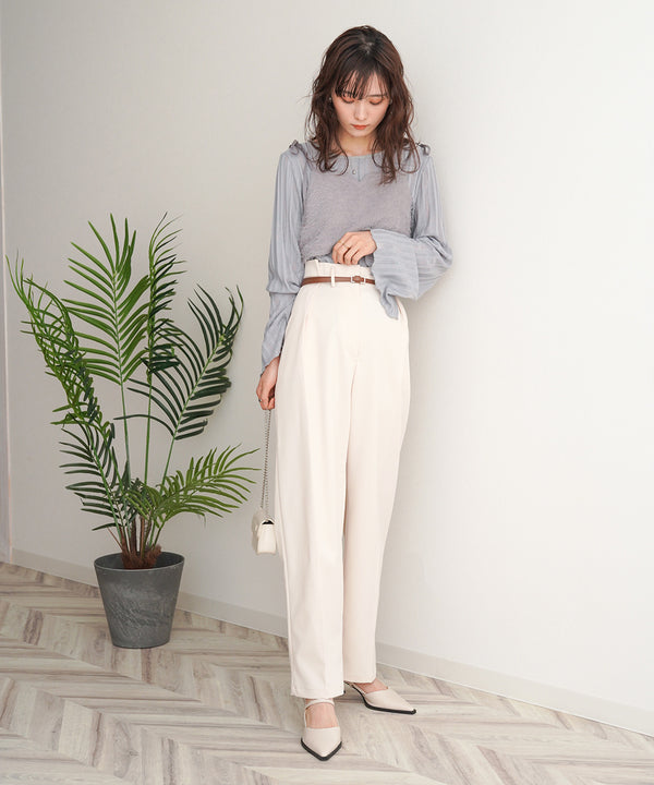 SLACKS WITH SIDE TUCK BELT