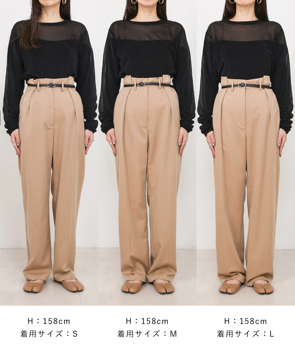 SLACKS WITH SIDE TUCK BELT