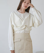 TWISTED FRONT BUSTIER STYLE BLOUSE