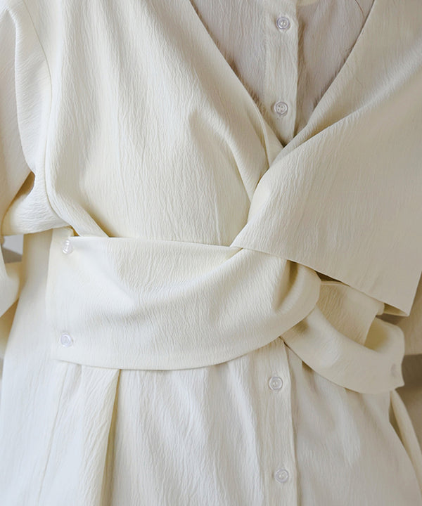 TWISTED FRONT BUSTIER STYLE BLOUSE