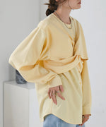 TWISTED FRONT BUSTIER STYLE BLOUSE