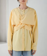 TWISTED FRONT BUSTIER STYLE BLOUSE