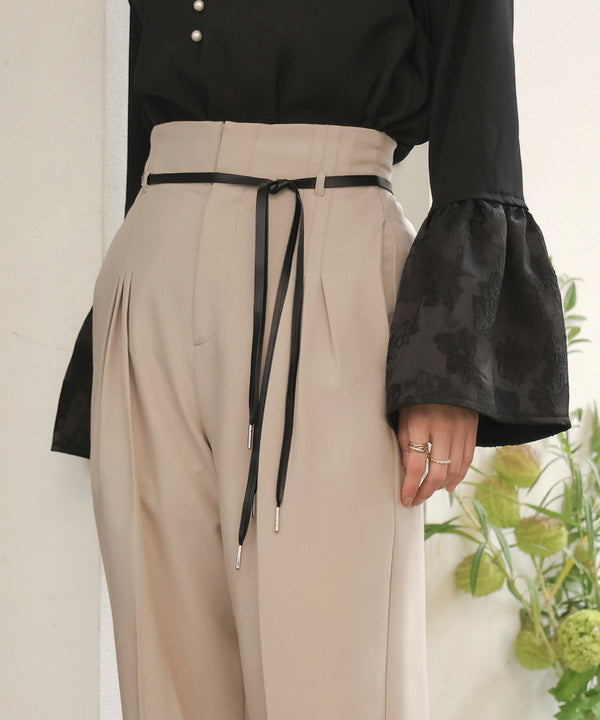 【オケージョン】HIGH WAISTED SLACKS WITH BELT