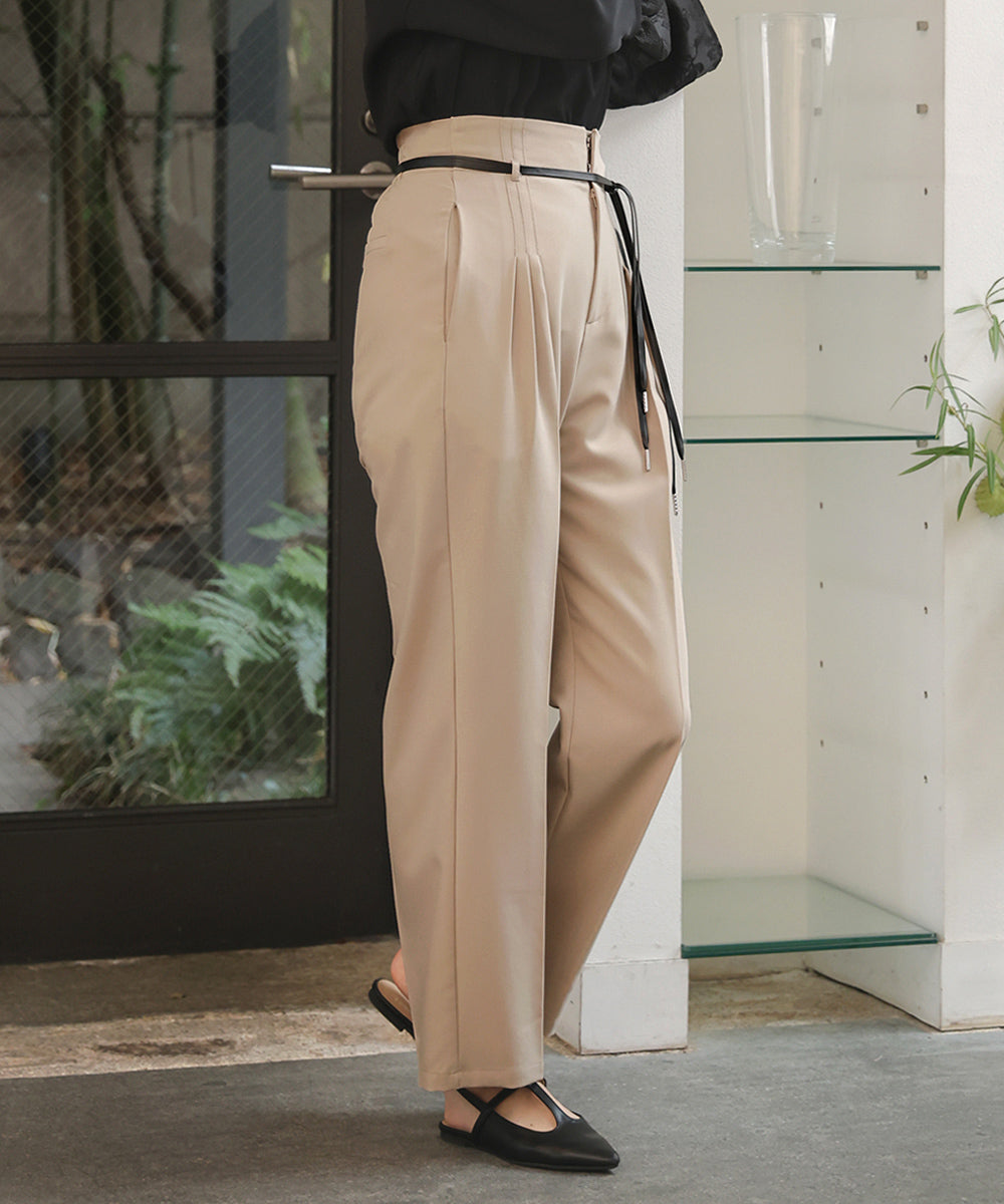 【オケージョン】HIGH WAISTED SLACKS WITH BELT