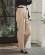 【オケージョン】HIGH WAISTED SLACKS WITH BELT