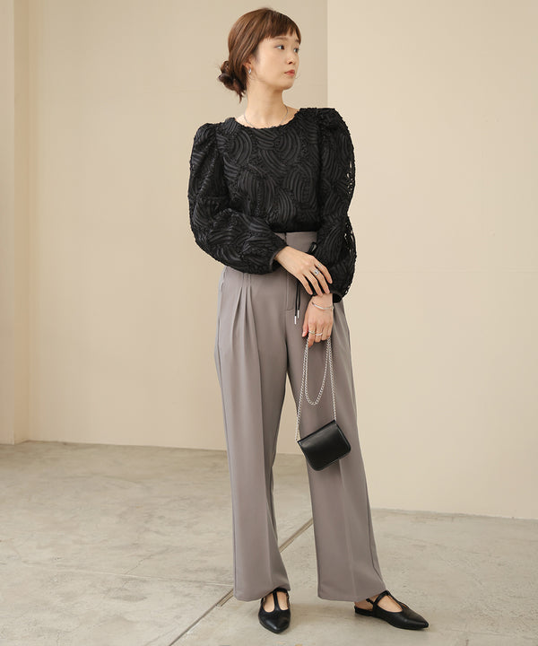 【オケージョン】HIGH WAISTED SLACKS WITH BELT