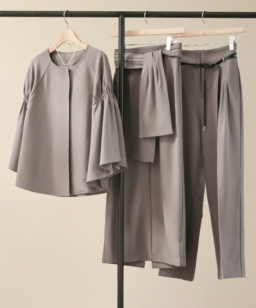 【オケージョン】HIGH WAISTED SLACKS WITH BELT