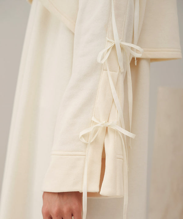 SLEEVE RIBBON SWEAT ONEPIECE