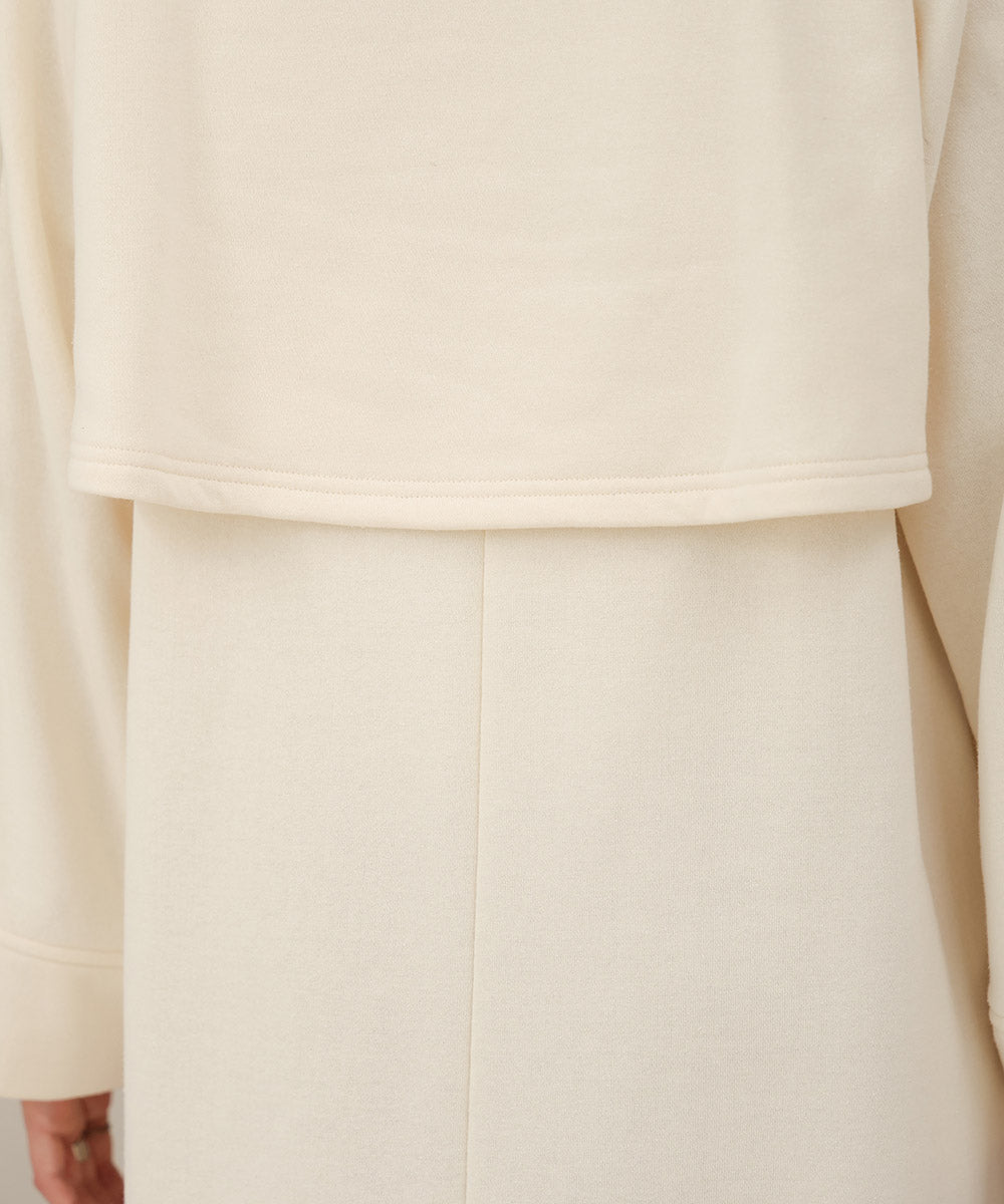 SLEEVE RIBBON SWEAT ONEPIECE