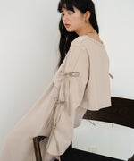 SLEEVE RIBBON SWEAT ONEPIECE