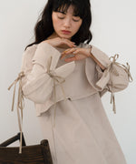 SLEEVE RIBBON SWEAT ONEPIECE