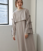 SLEEVE RIBBON SWEAT ONEPIECE