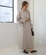 SLEEVE RIBBON SWEAT ONEPIECE