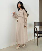 SLEEVE RIBBON SWEAT ONEPIECE