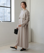 SLEEVE RIBBON SWEAT ONEPIECE