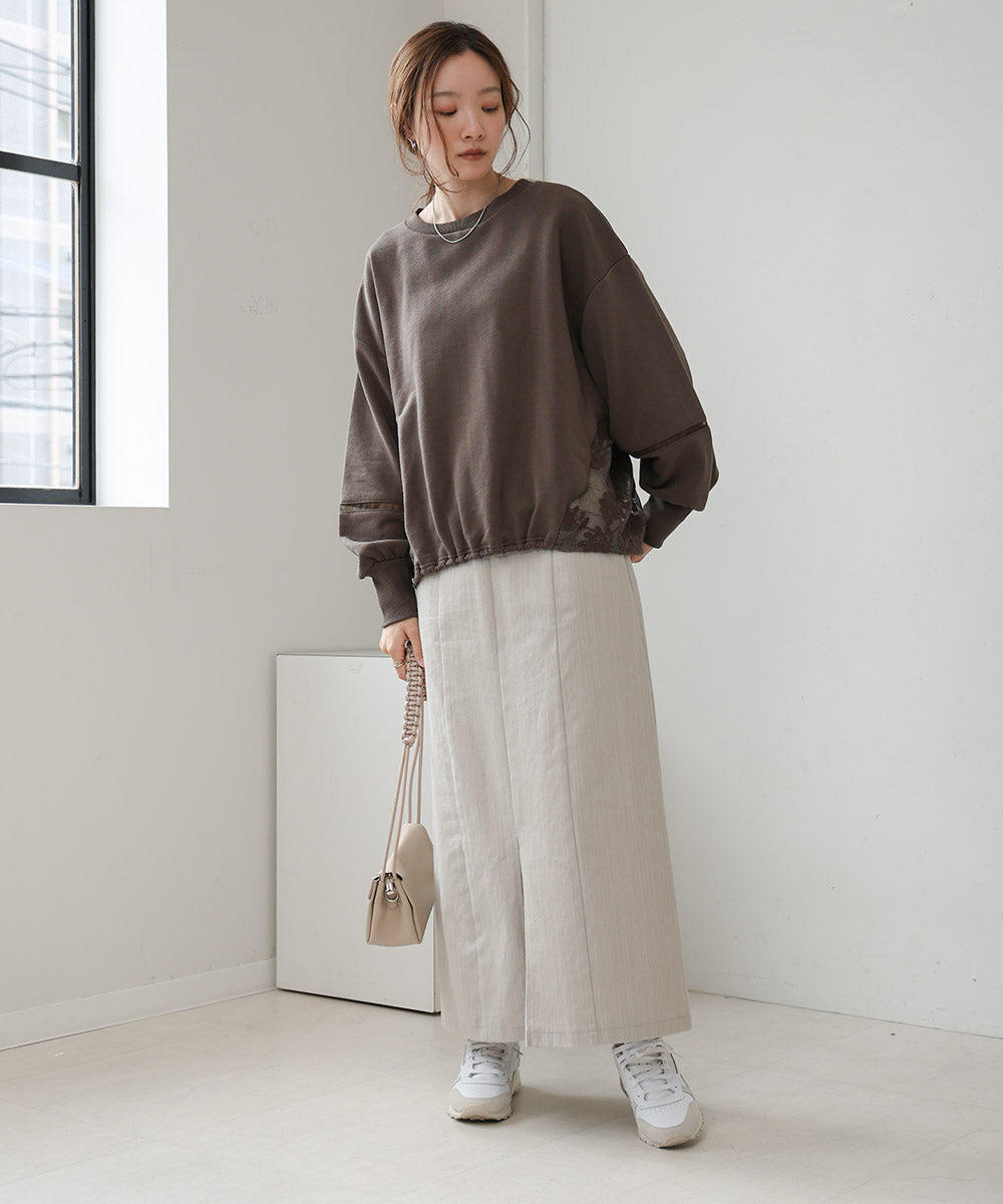 SIDE LACE SWEAT