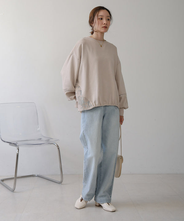 SIDE LACE SWEAT