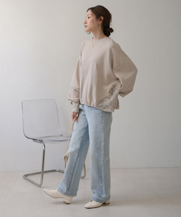 SIDE LACE SWEAT