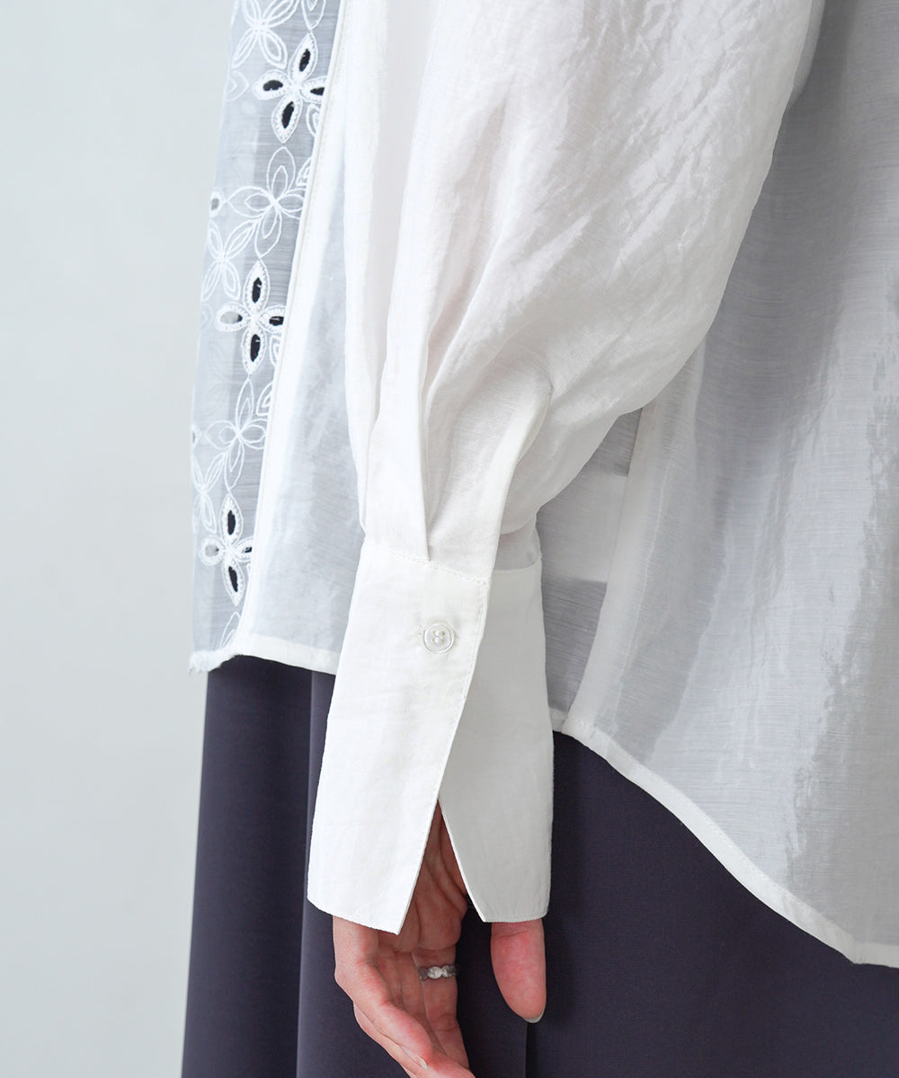 FRONT EMBROIDERY LACE BLOUSE