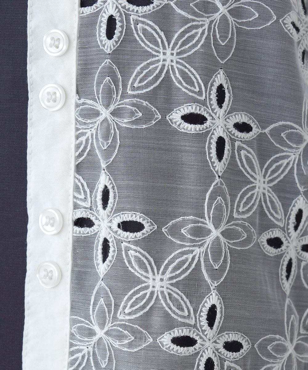FRONT EMBROIDERY LACE BLOUSE